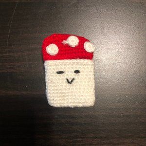 adorable knit mushroom airpods case